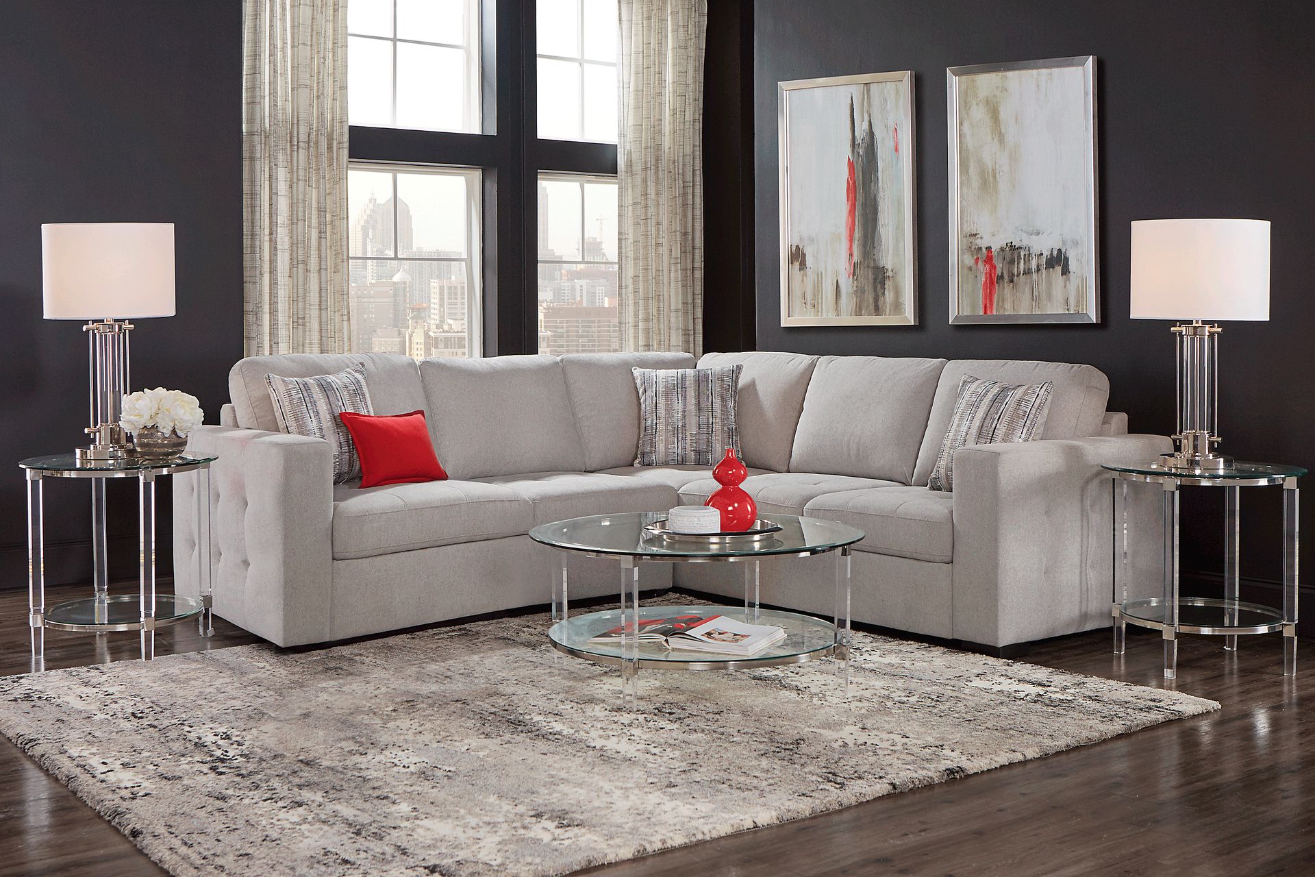 Kirkwell Gray 2 Pc Sleeper Sectional - Image 2