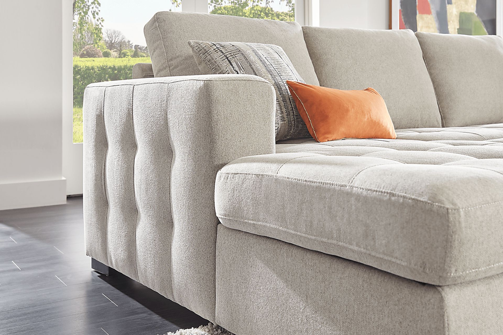 Kirkwell Gray 2 Pc Sleeper Sectional - Image 4