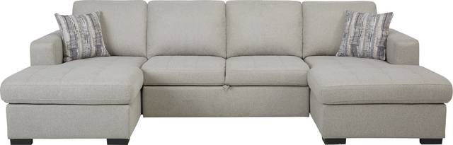 Kirkwell Gray 3 Pc Sleeper Sectional - Thumbnail - Image 1