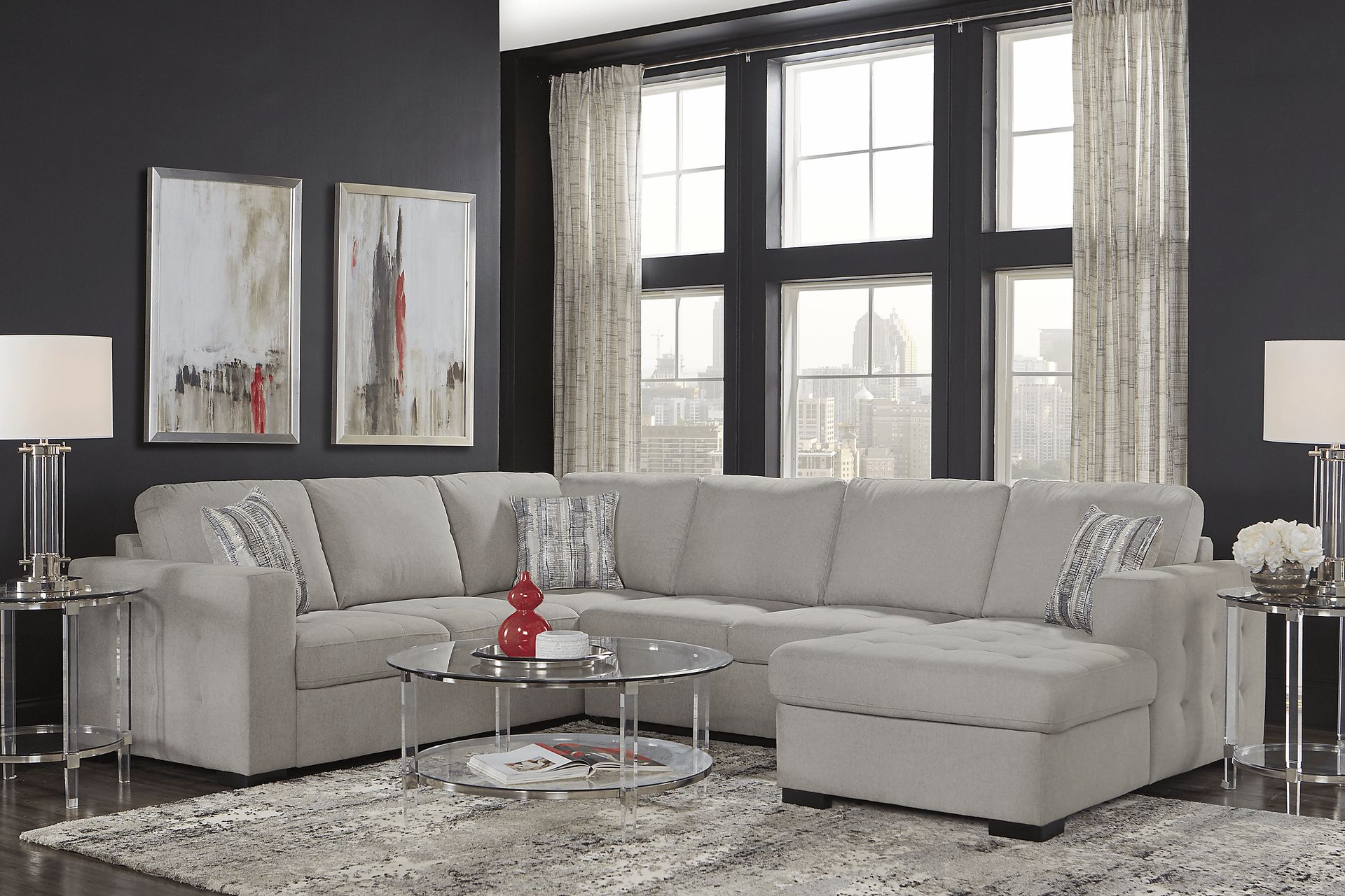 Kirkwell Gray 3 Pc Sleeper Sectional - Image 2
