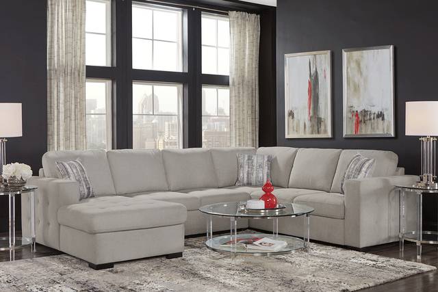 Kirkwell Gray 6 Pc Sleeper Sectional Living Room - Thumbnail - Image 1