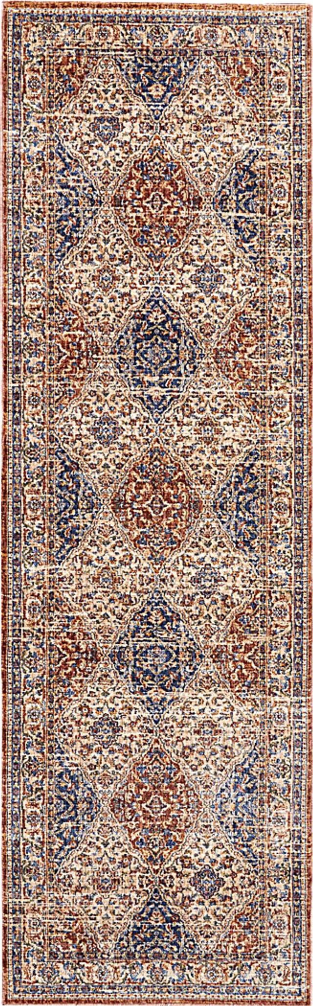 Kirman Cream 2'3 x 7'6 Runner Rug - Thumbnail - Image 1
