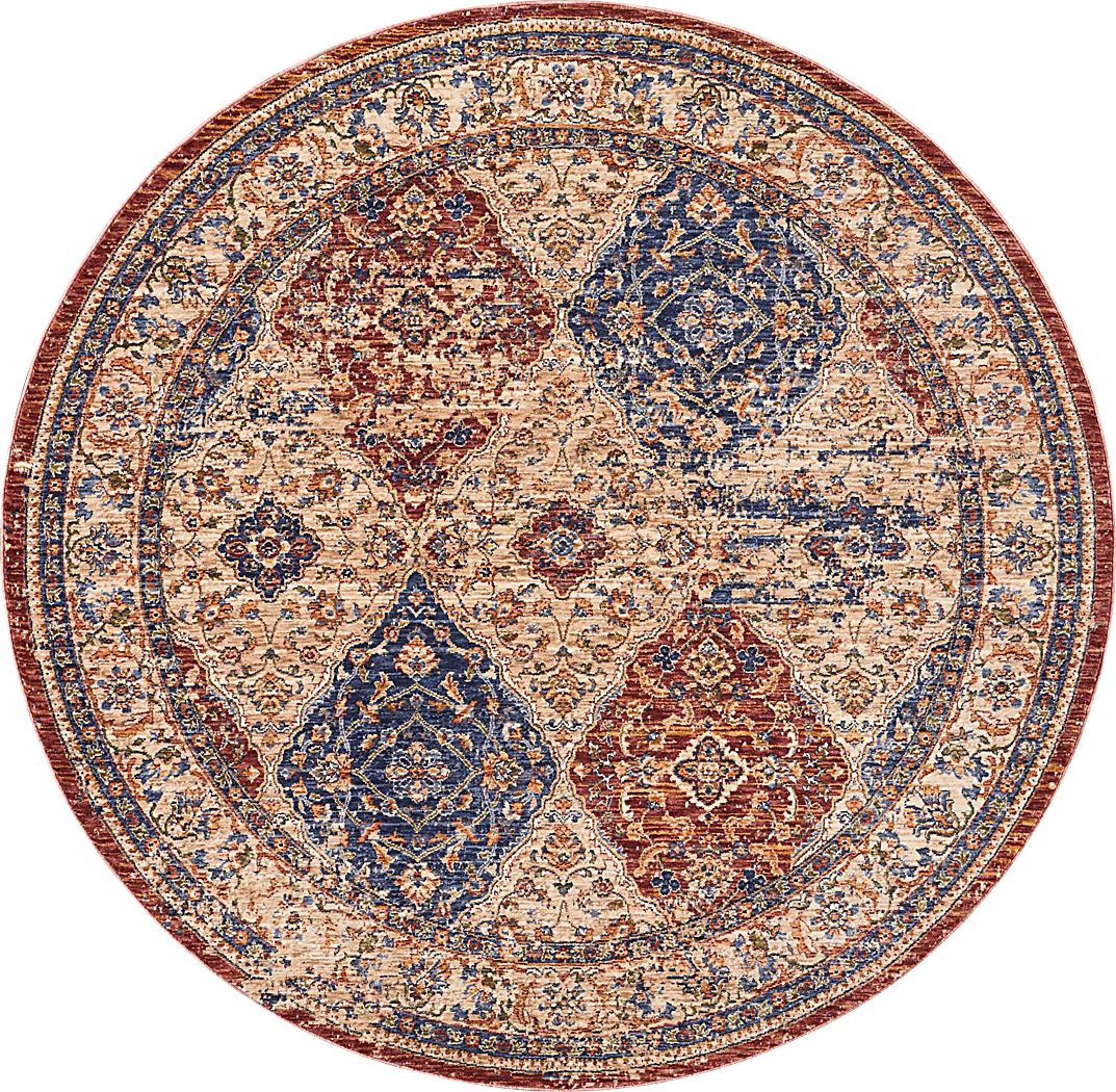 Kirman Cream 5' Round Rug Rooms To Go