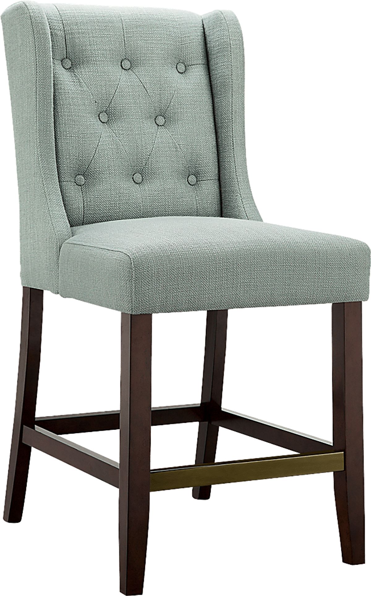 Kitmore Espresso Dark Wood Blue Counter Height Stool Rooms to Go