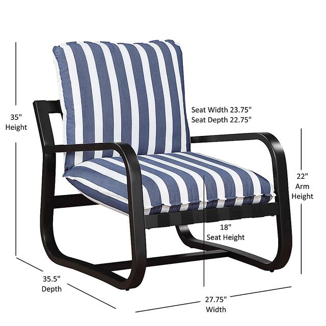 Kivoli Blue Outdoor Arm Chair - Thumbnail - Image 10