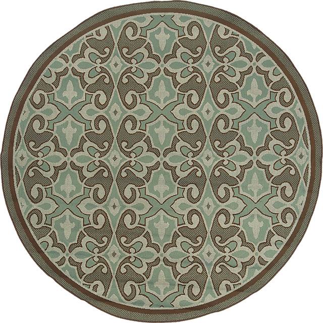 Kiya Blue 7'10 Round Indoor/Outdoor Rug - Thumbnail - Image 1
