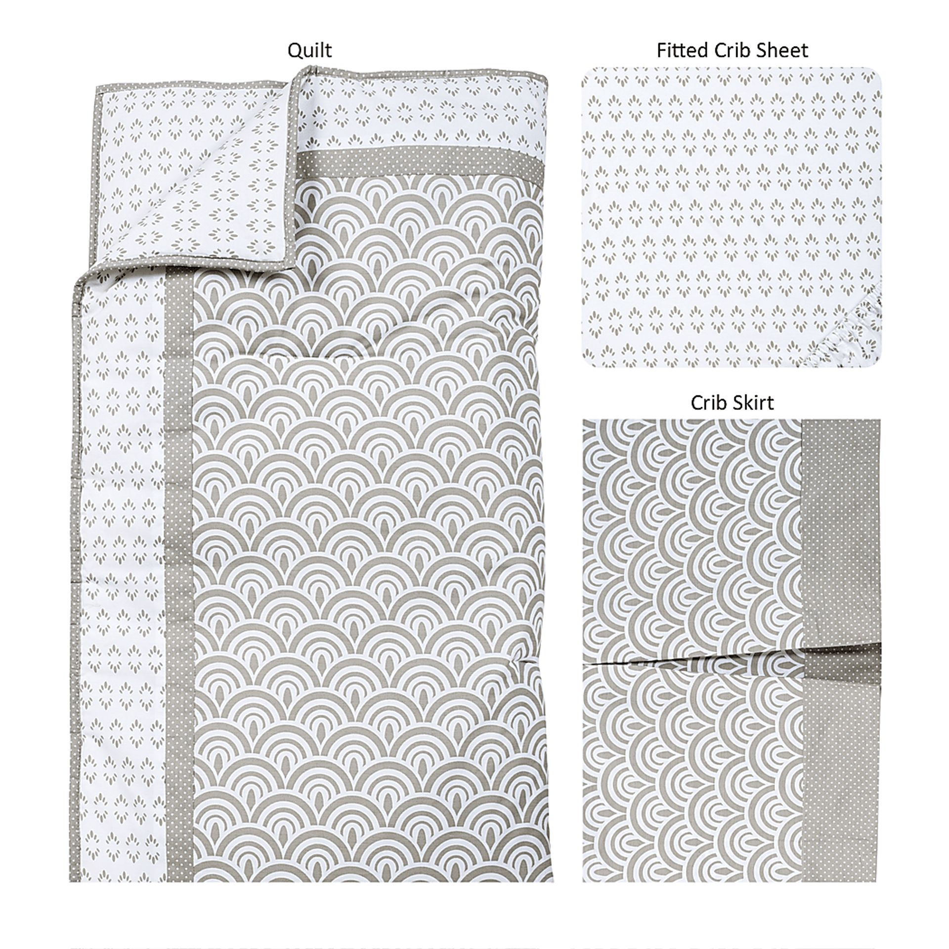 Kizzy Gray 3 Pc Baby Bedding Set - Image 2