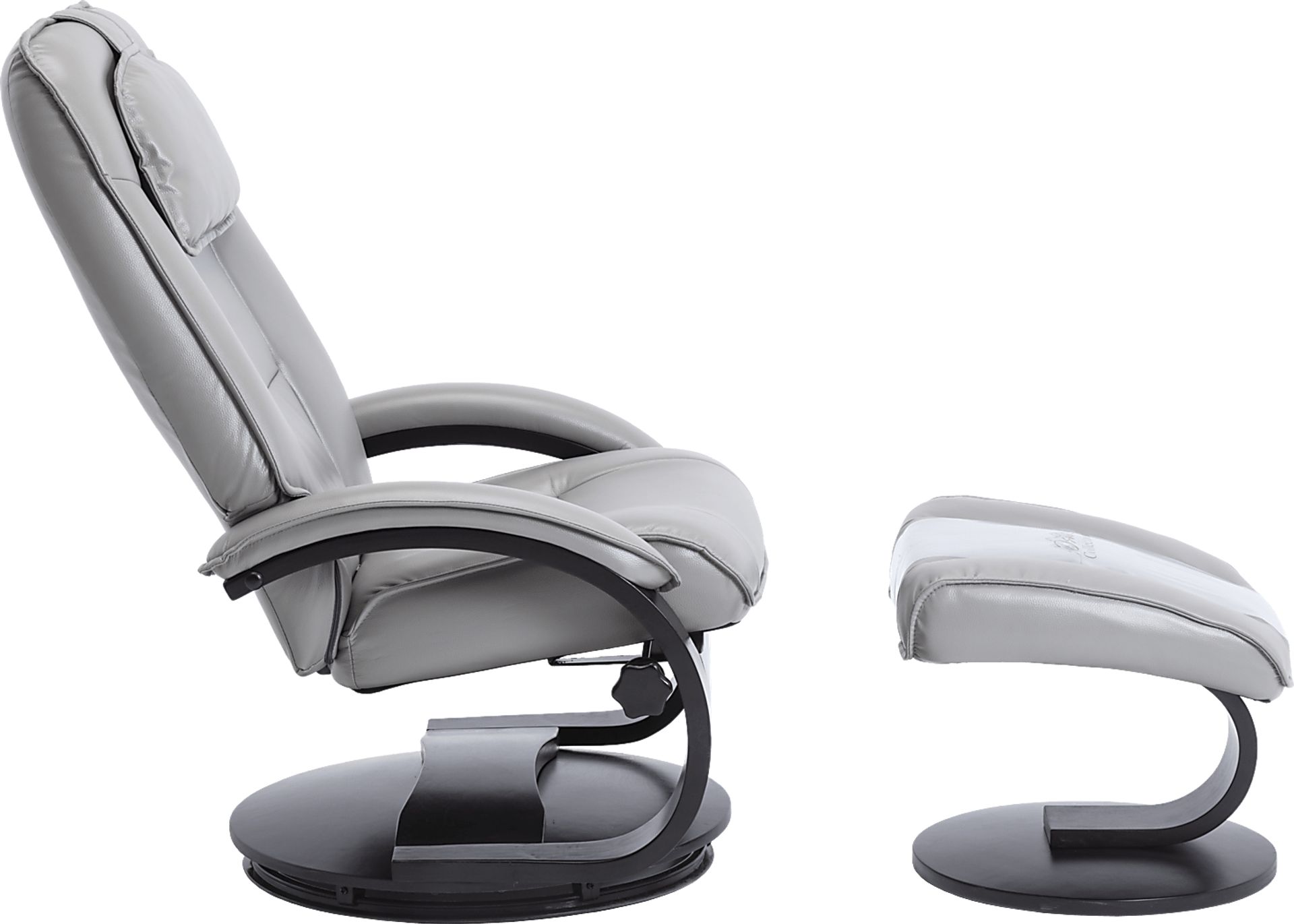 Klahowya Light Gray Recliner and Ottoman - Image 5