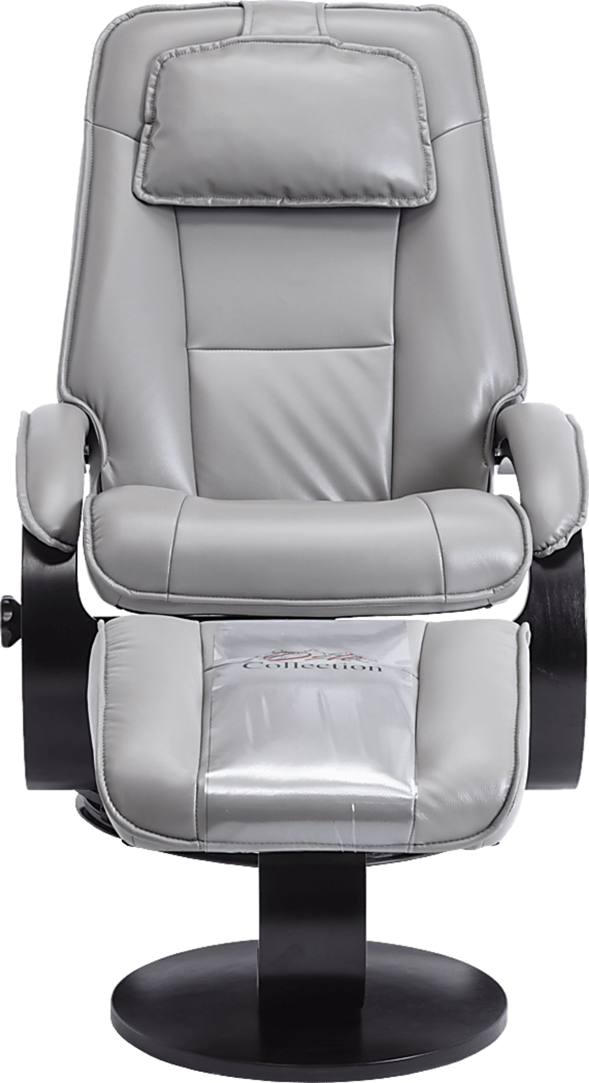 Klahowya Light Gray Recliner and Ottoman - Image 6