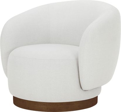 Klia I White Swivel Accent Chair