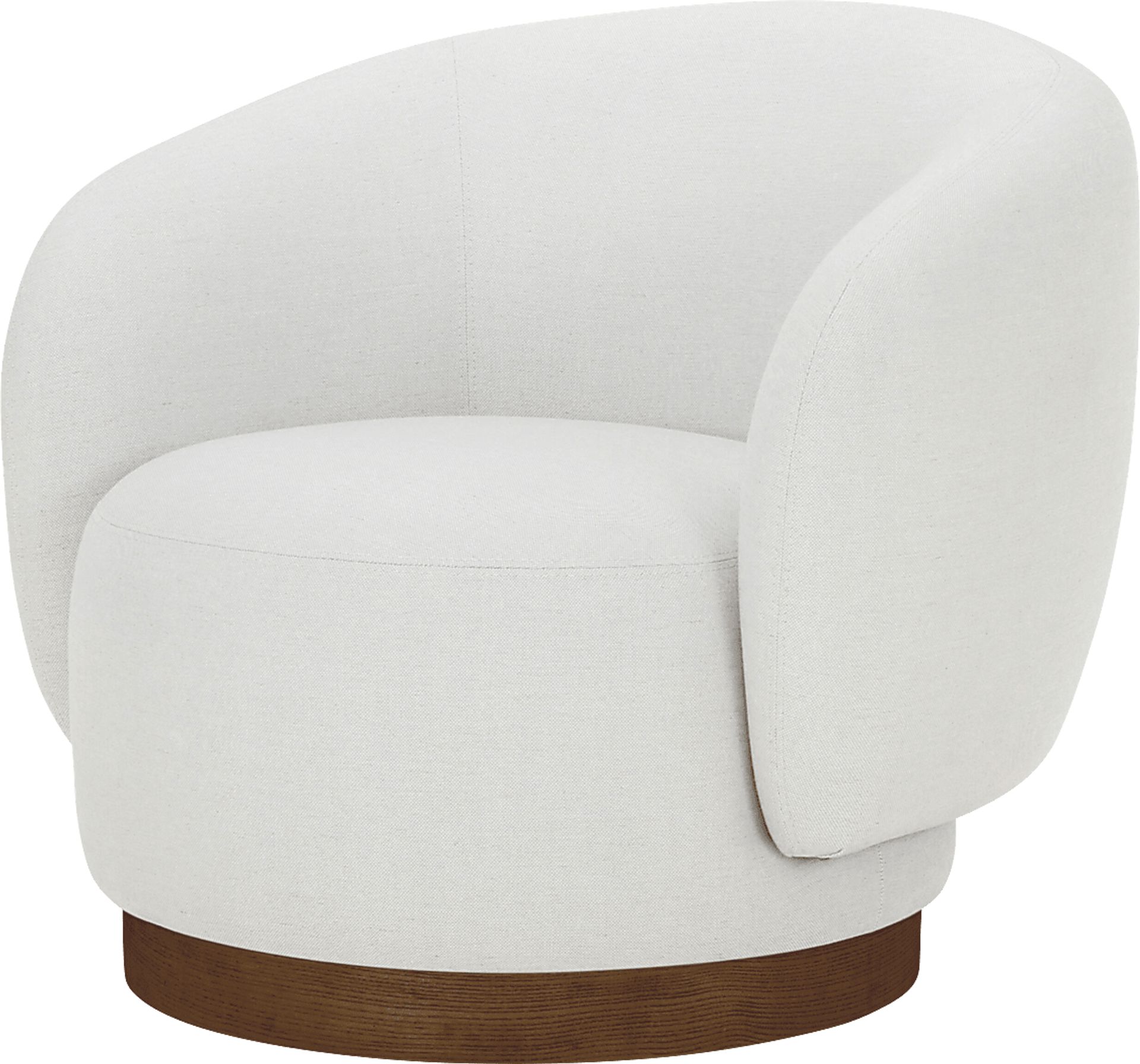 Klia I White Swivel Accent Chair - Image 1