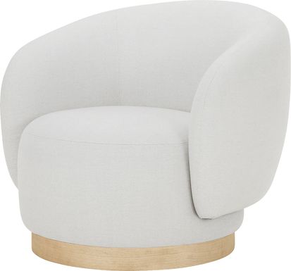 Klia II White Swivel Accent Chair
