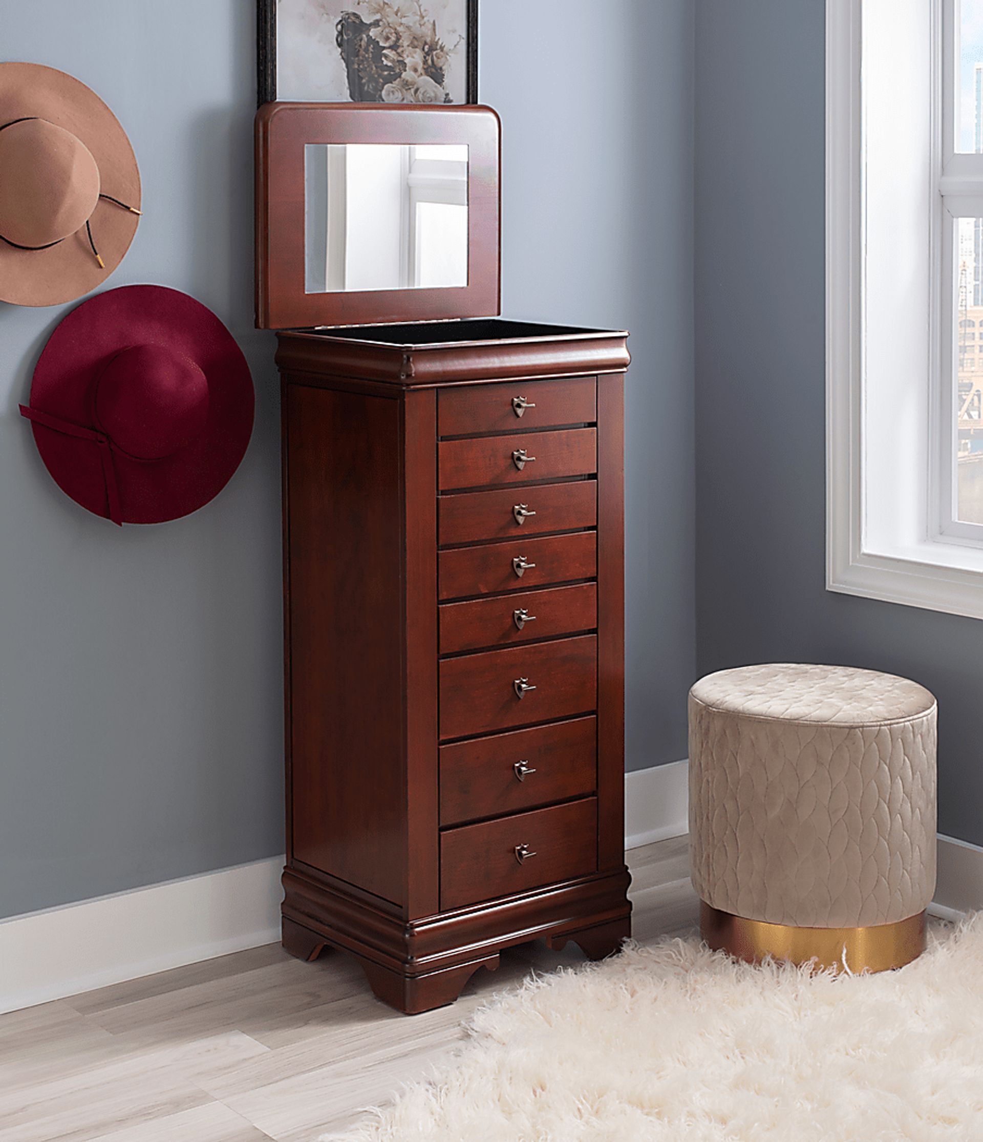 Klingle Cherry Jewelry Armoire - Image 5