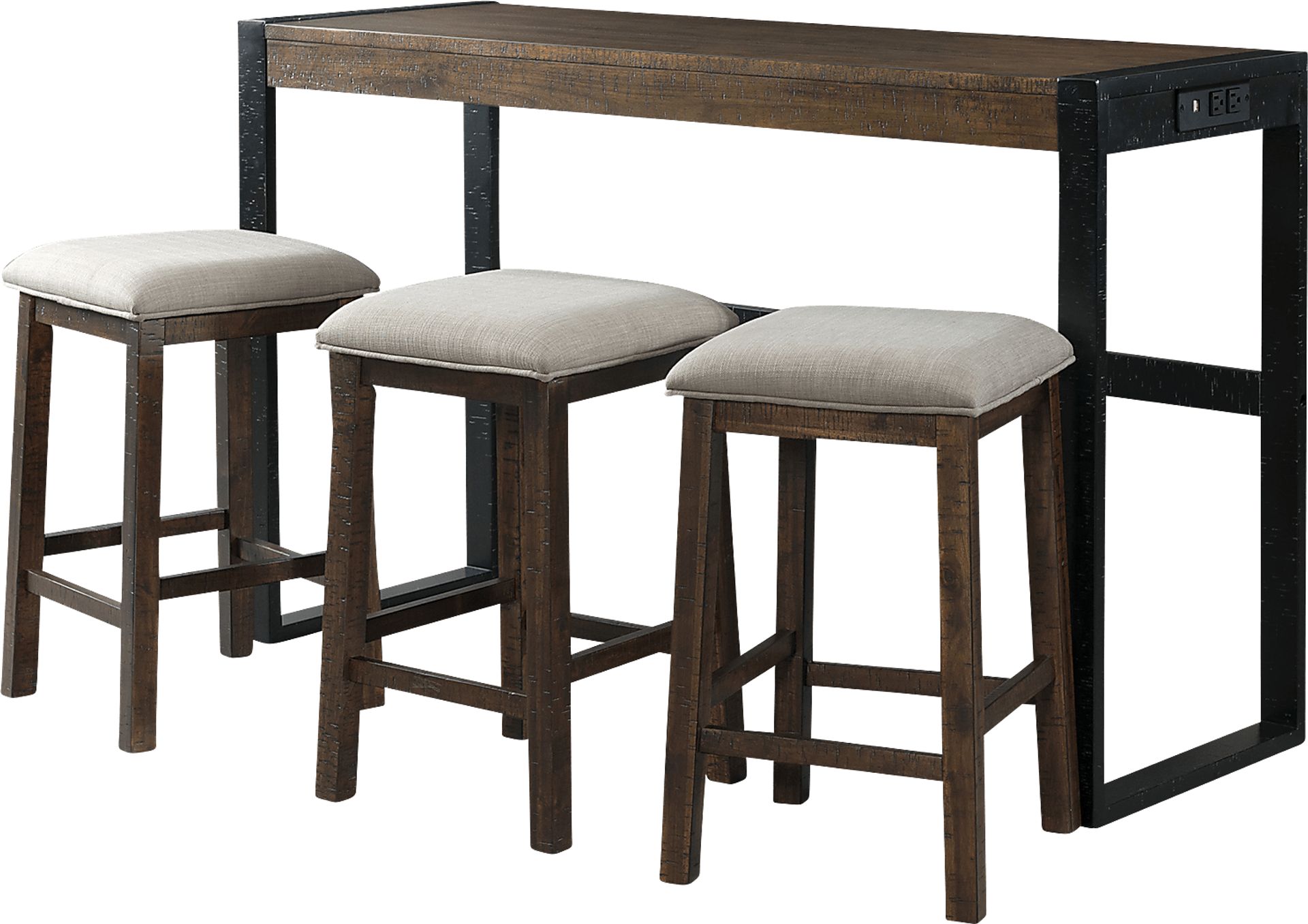 Knobdale Brown Bar Table Set - Image 1