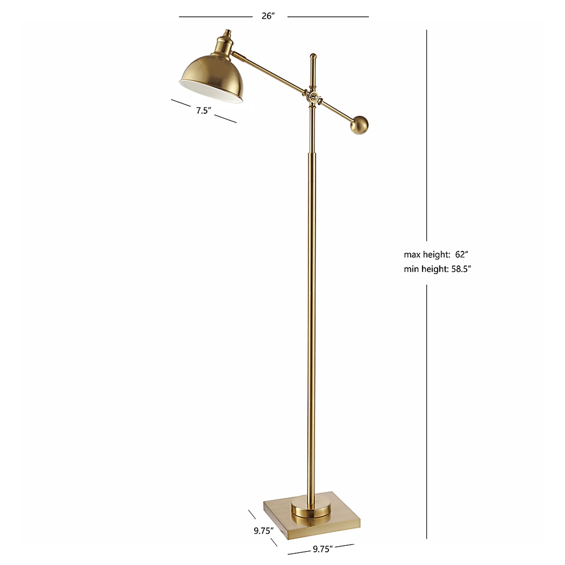 Knodell Circle Brass Floor Lamp - Image 2