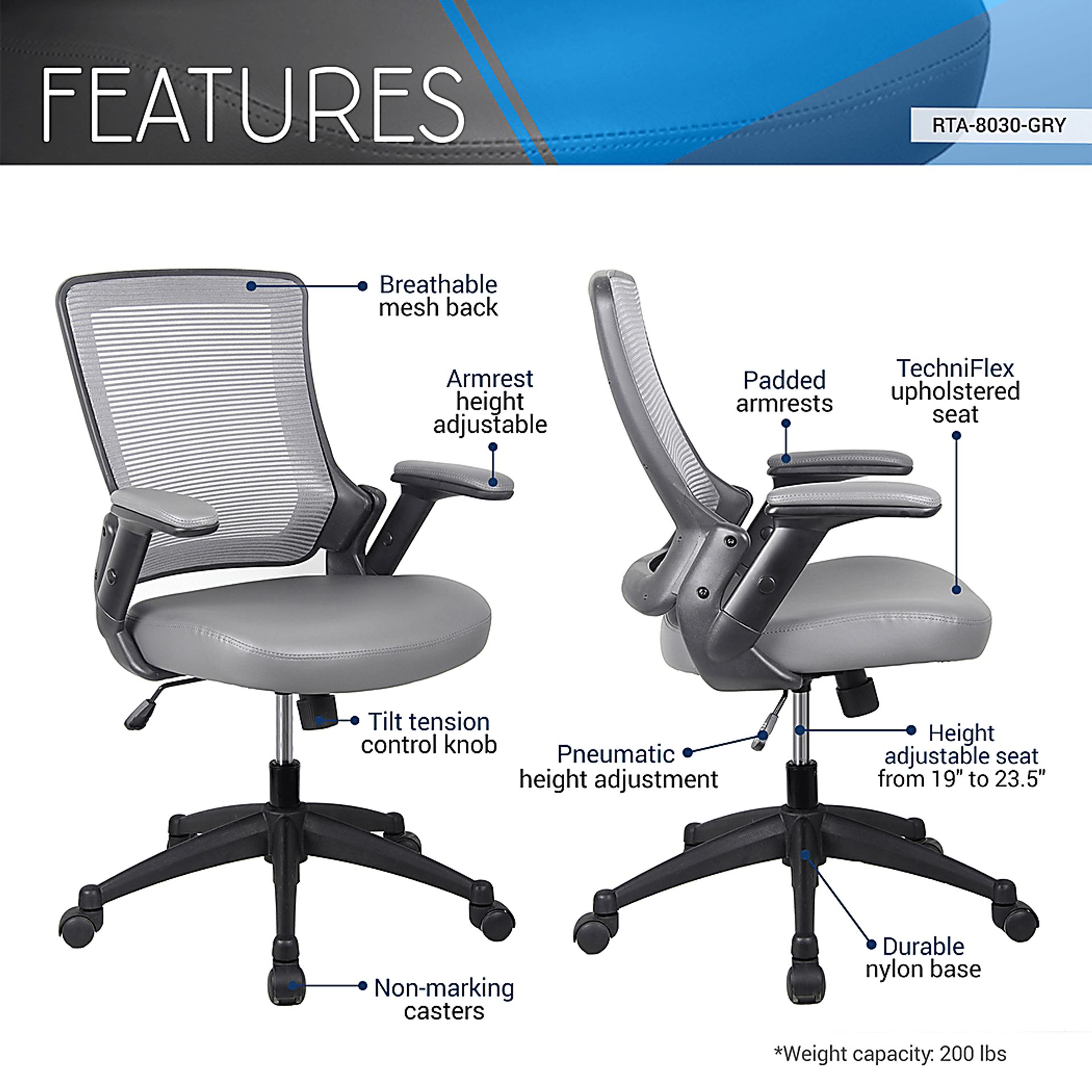 Koale Gray Office Chair - Image 4