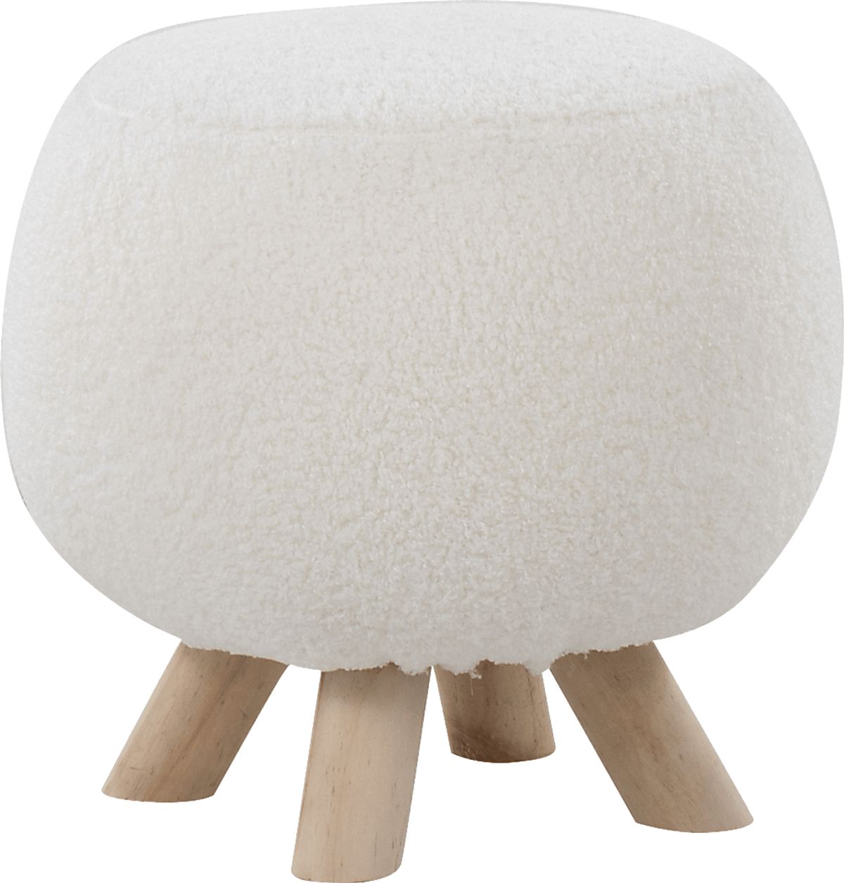 Koblentz White Sherpa Ottomans | Rooms to Go