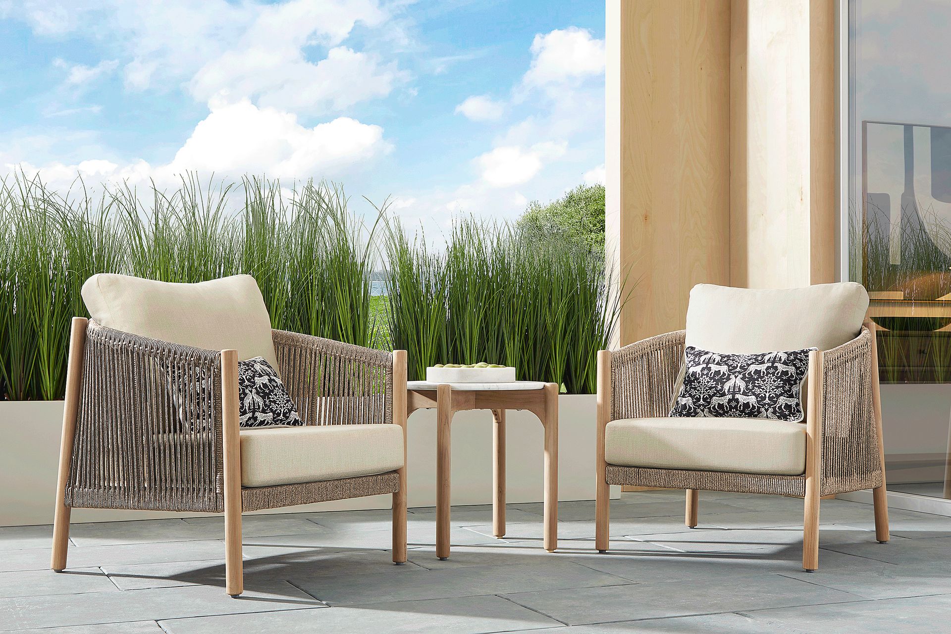 Koda Beige 3 Pc Outdoor Chat Set - Image 1
