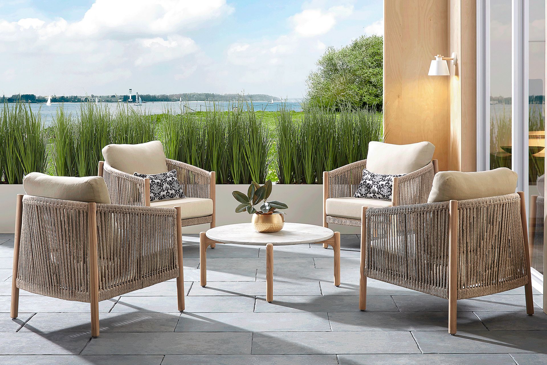 Koda Beige 5 Pc Outdoor Chat Set - Image 1