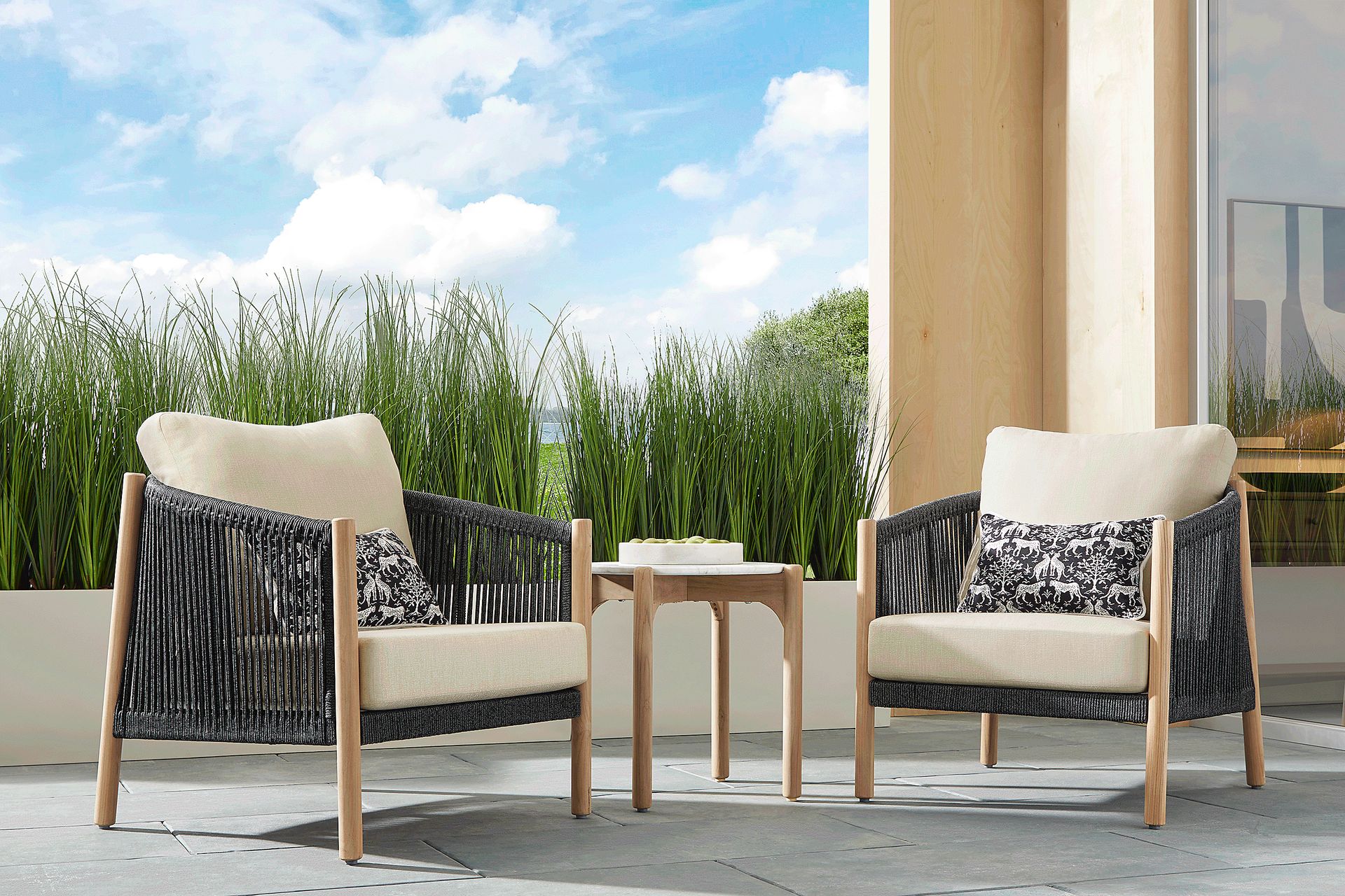 Koda Charcoal 3 Pc Outdoor Chat Set - Image 1