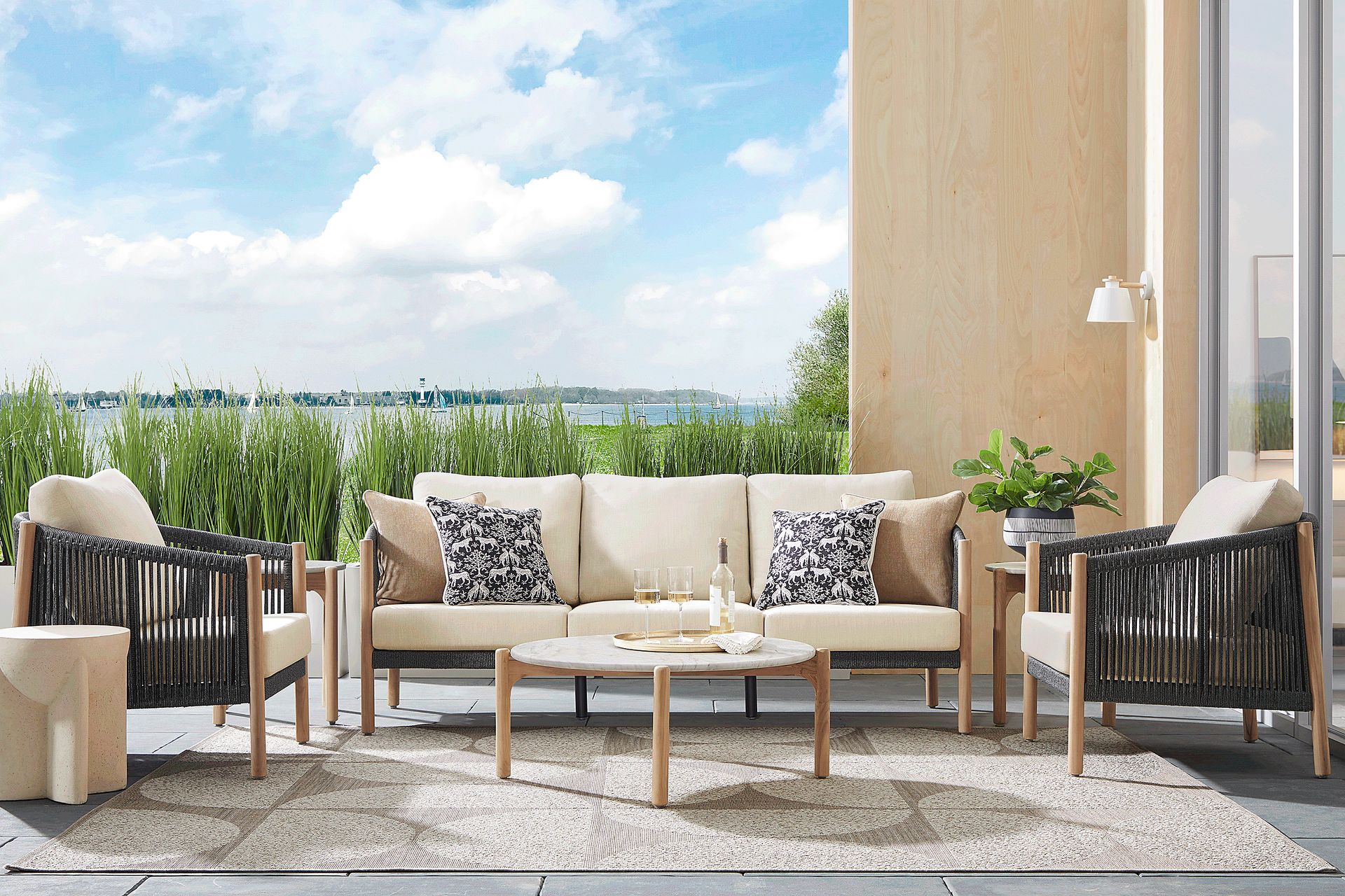 Koda Charcoal 4 Pc Outdoor Seating Set - Image 1
