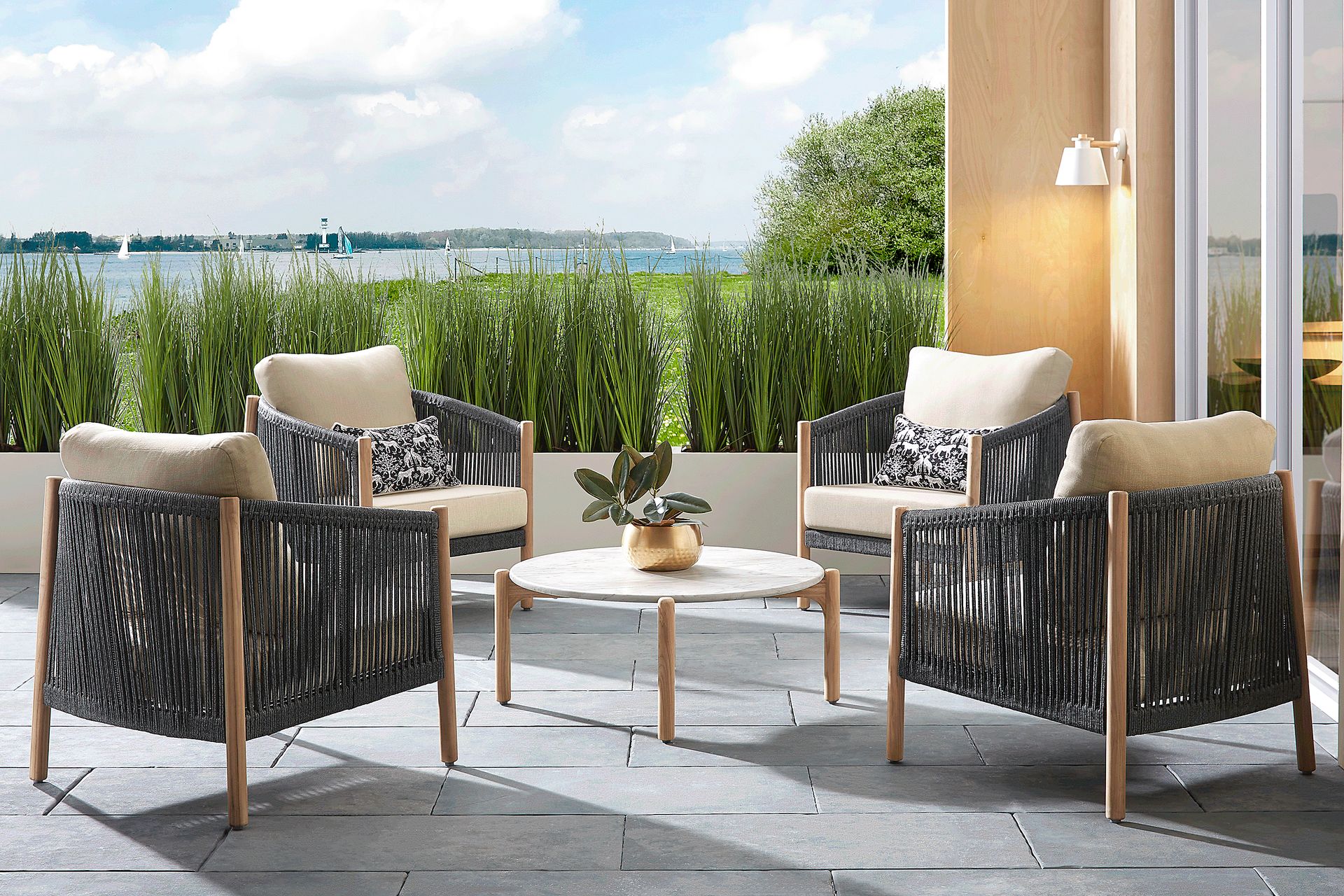 Koda Charcoal 5 Pc Outdoor Chat Set - Image 1