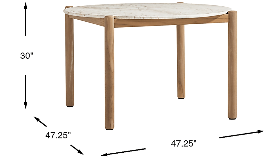 Koda White 47 in. Round Outdoor Dining Table