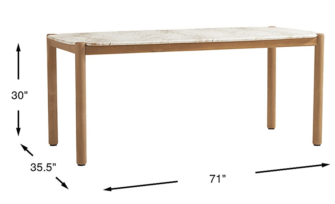 Koda White 71 in. Outdoor Dining Table