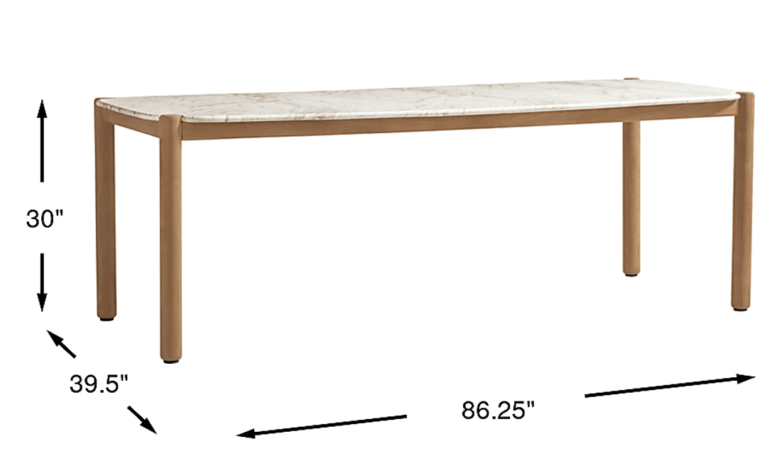 Koda White 86 in. Outdoor Dining Table