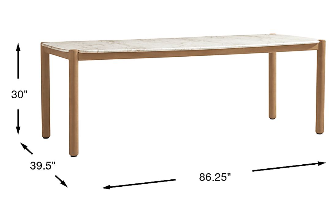 Koda White 86 in. Outdoor Dining Table