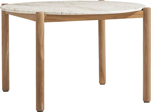 Koda White 47 in. Round Outdoor Dining Table - Thumbnail - Image 1