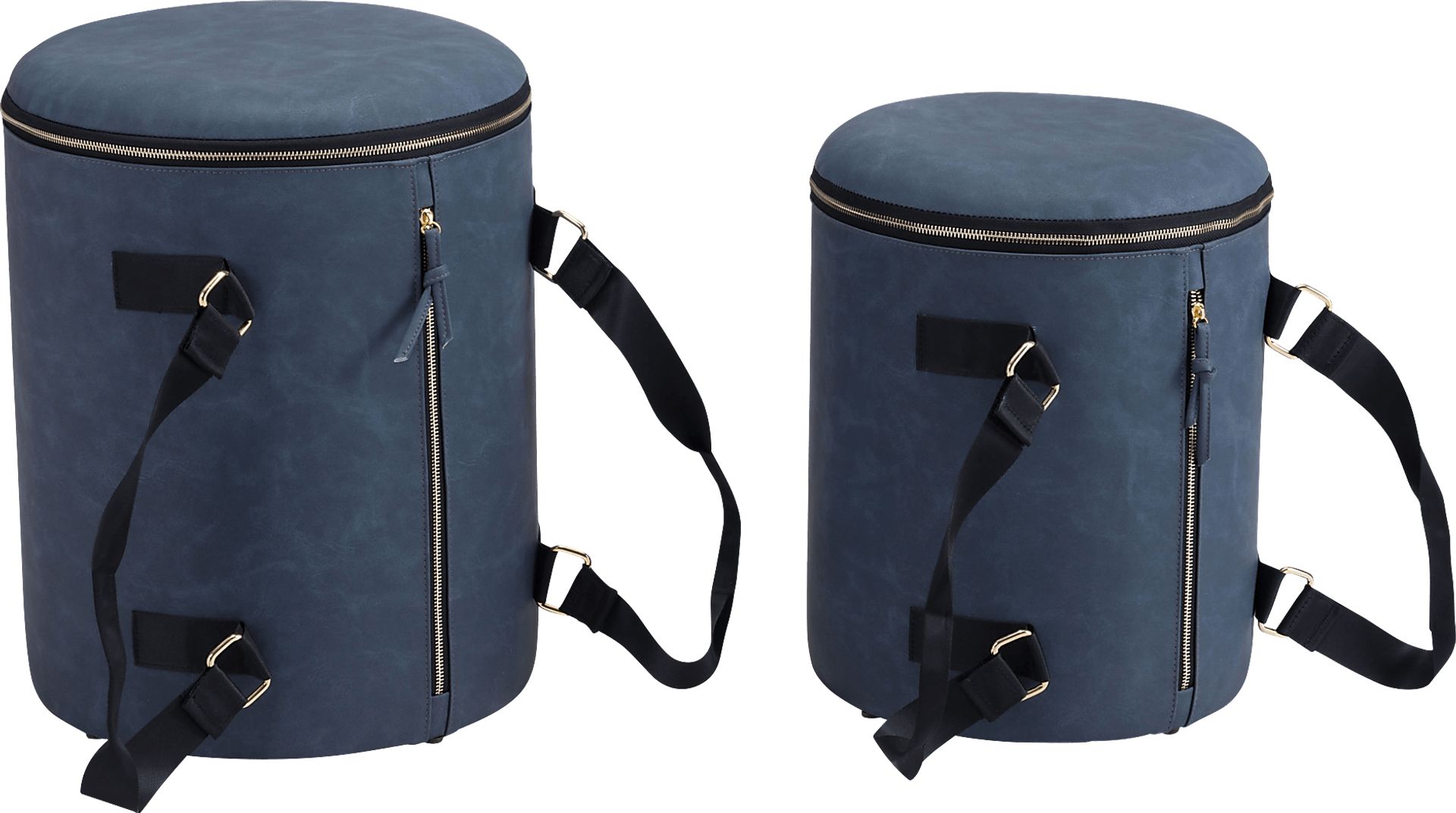Koek Dark Blue Ottoman, Set of 2 - Image 2