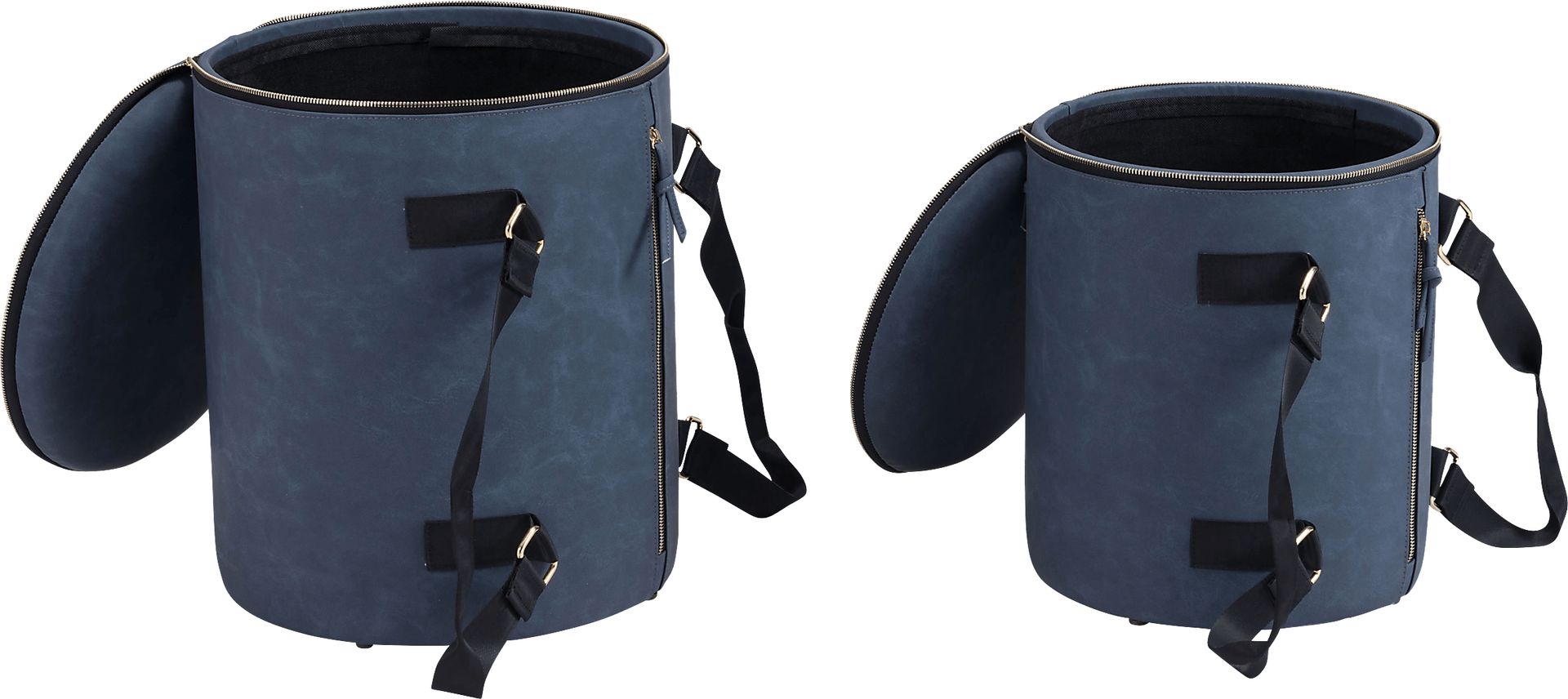 Koek Dark Blue Ottoman, Set of 2 - Image 3