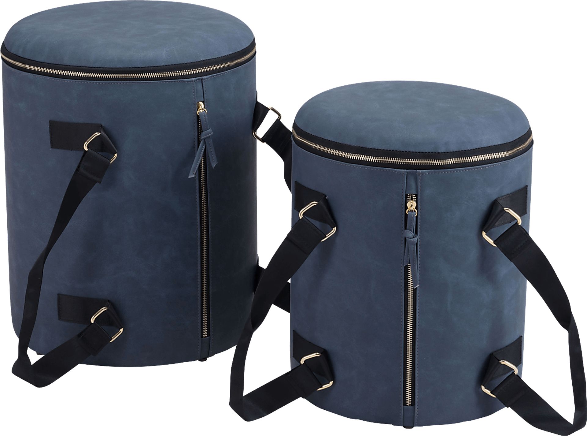 Koek Dark Blue Ottoman, Set of 2 - Image 1