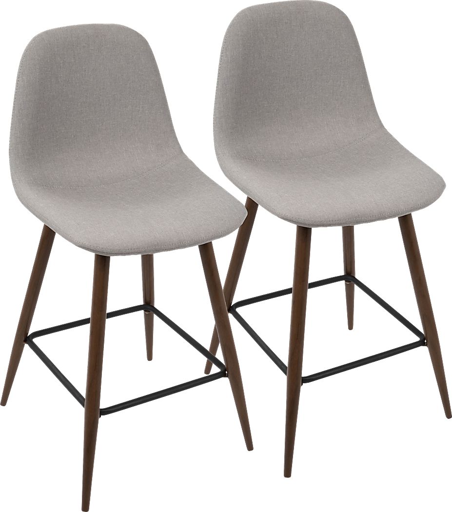 Kokai Gray Counter Height Stool (Set of 2)