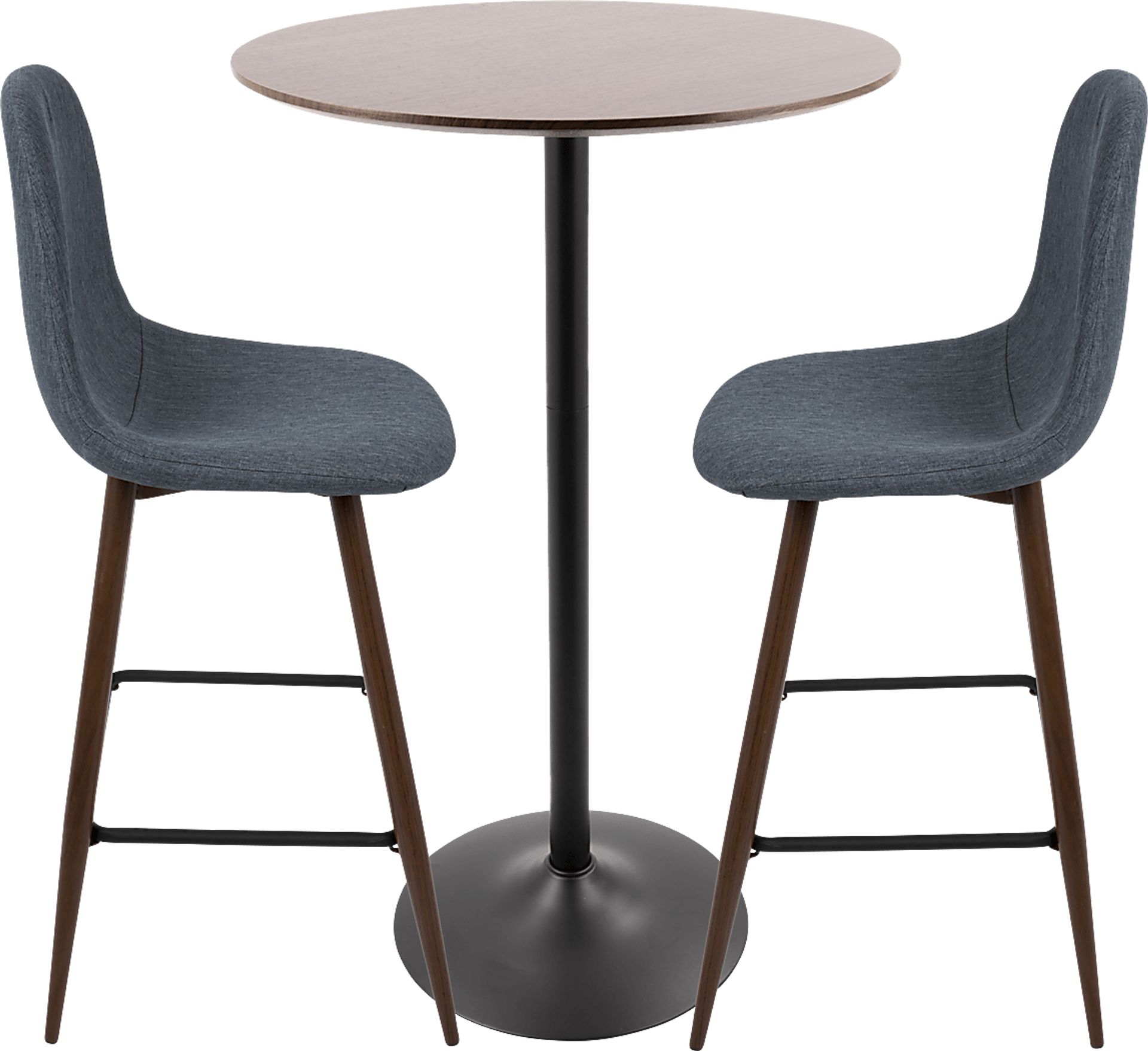 Kokai Walnut 3 Pc Bar Height Dining Set - Image 2