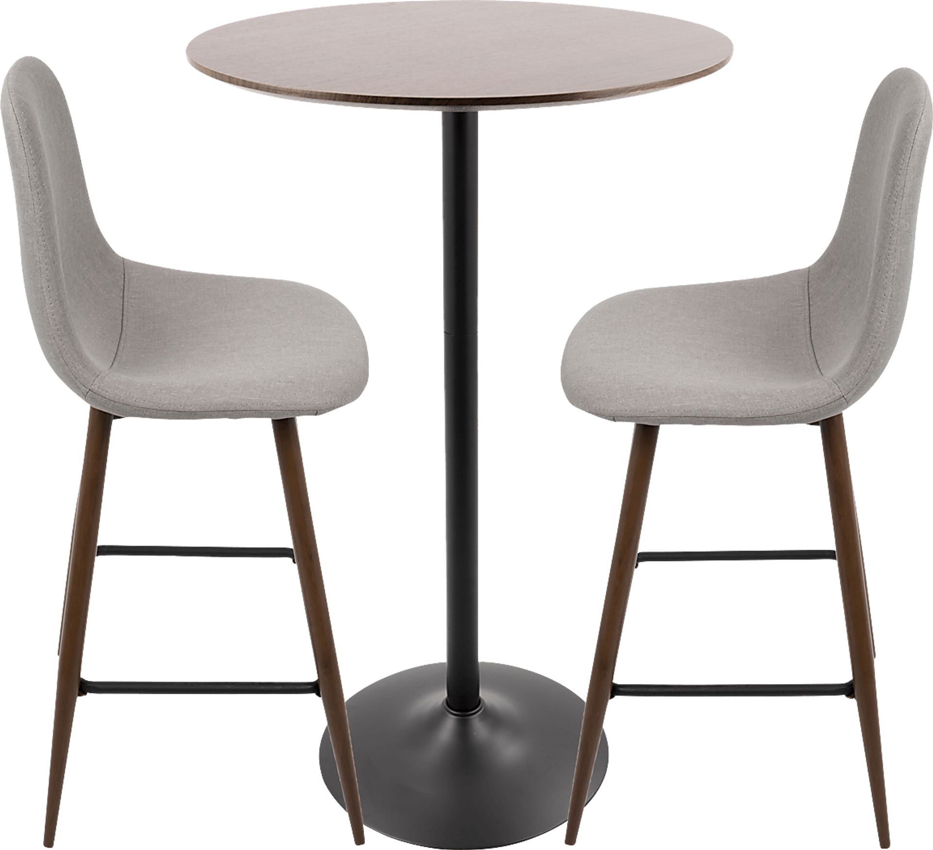 Kokai Walnut 3 Pc Bar Height Dining Set - Image 2
