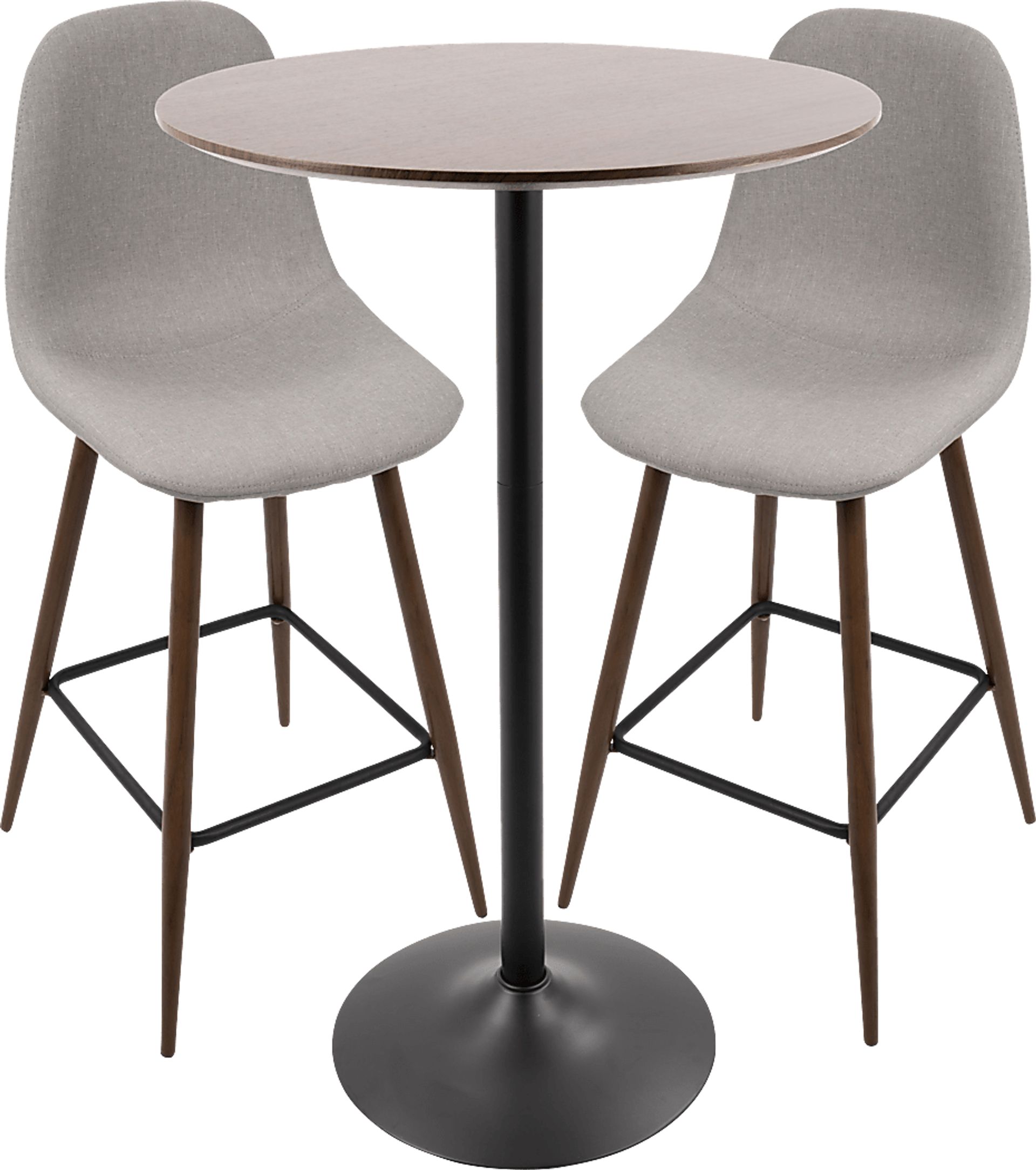 Kokai Walnut 3 Pc Bar Height Dining Set - Image 1