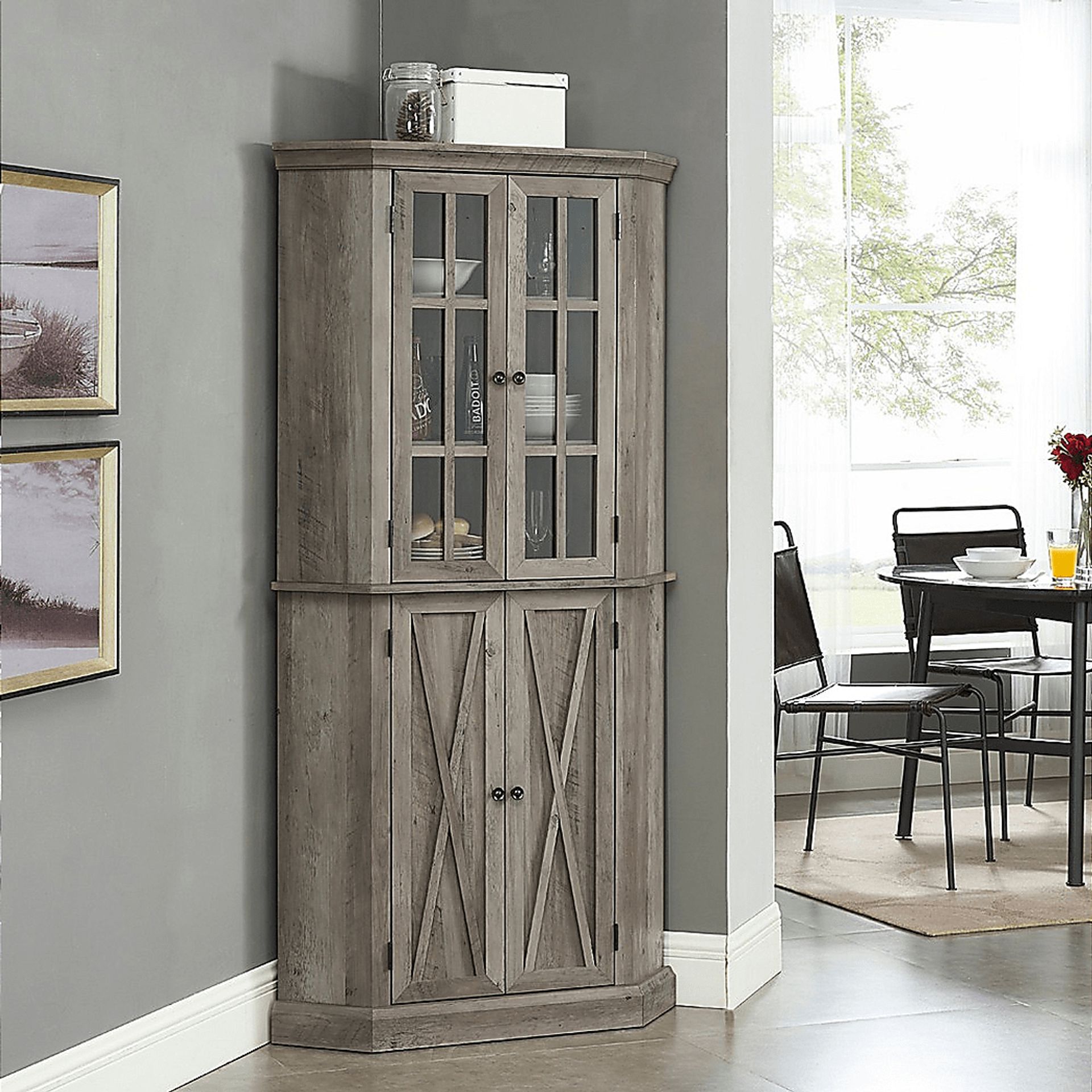 Kolman Gray Bar Cabinet - Image 7