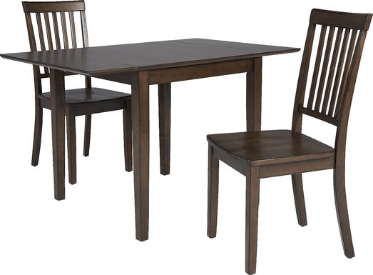 Koluder Brown Drop Leaf Dining Table w/ 2 Dining Chairs