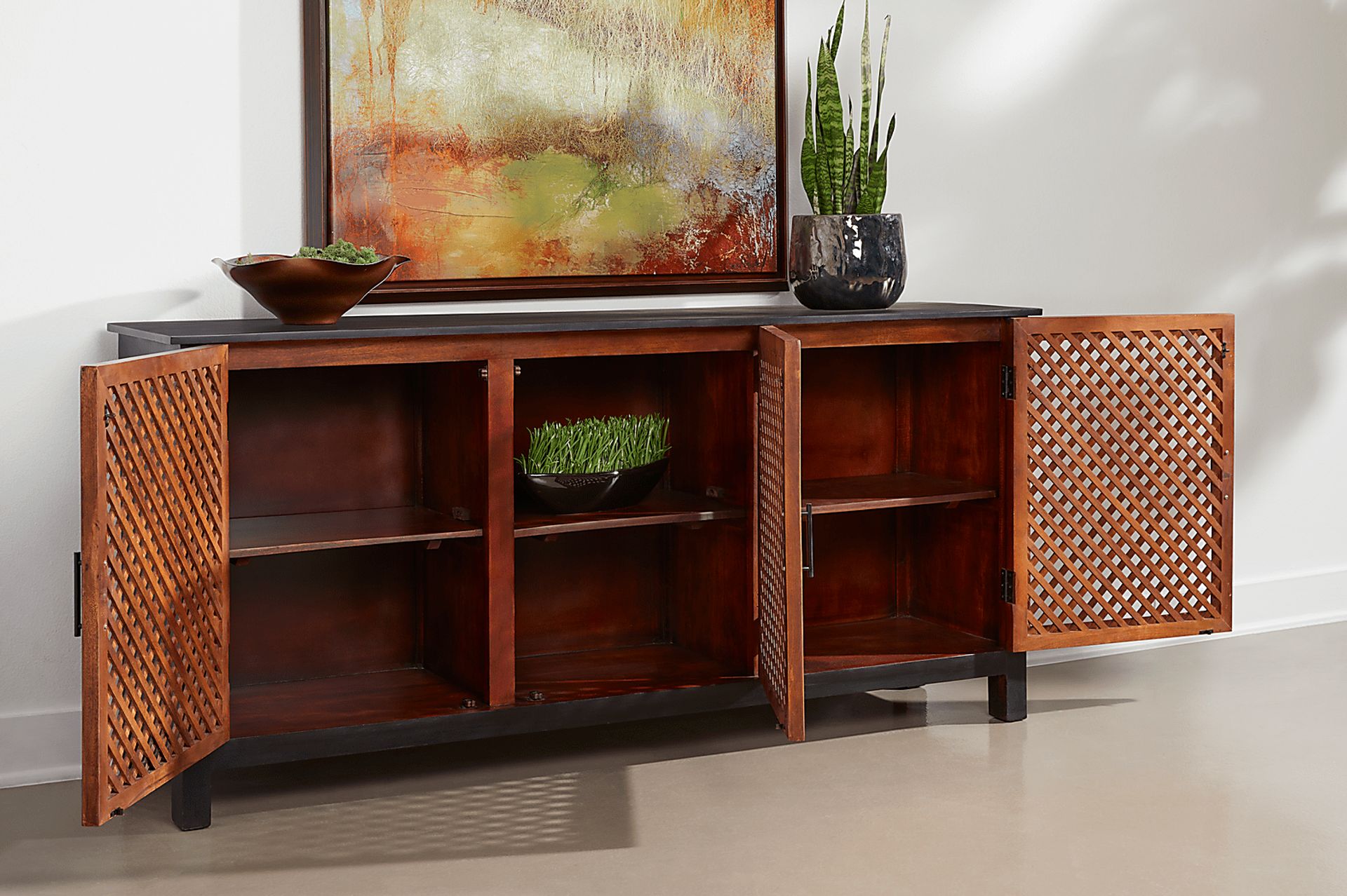 Koneman Black Credenza - Image 7
