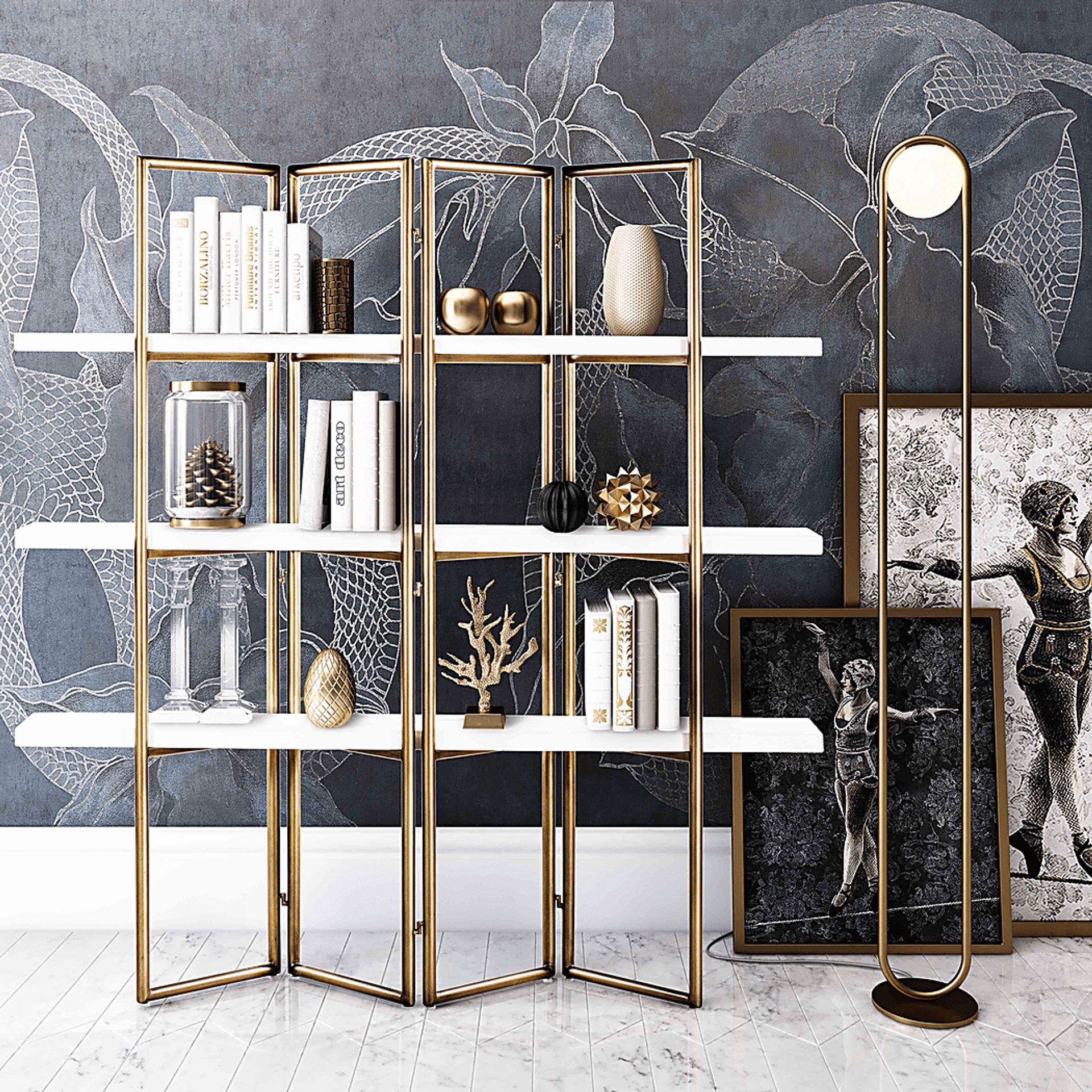 Kopella Brass Bookcase - Image 7