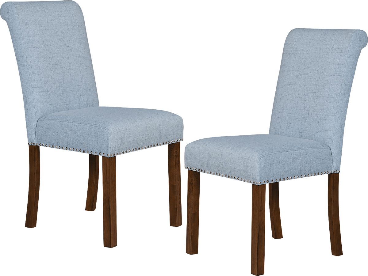 Korat Light Blue Polyester Fabric Dining Chair, Set Of 2 Rooms to Go