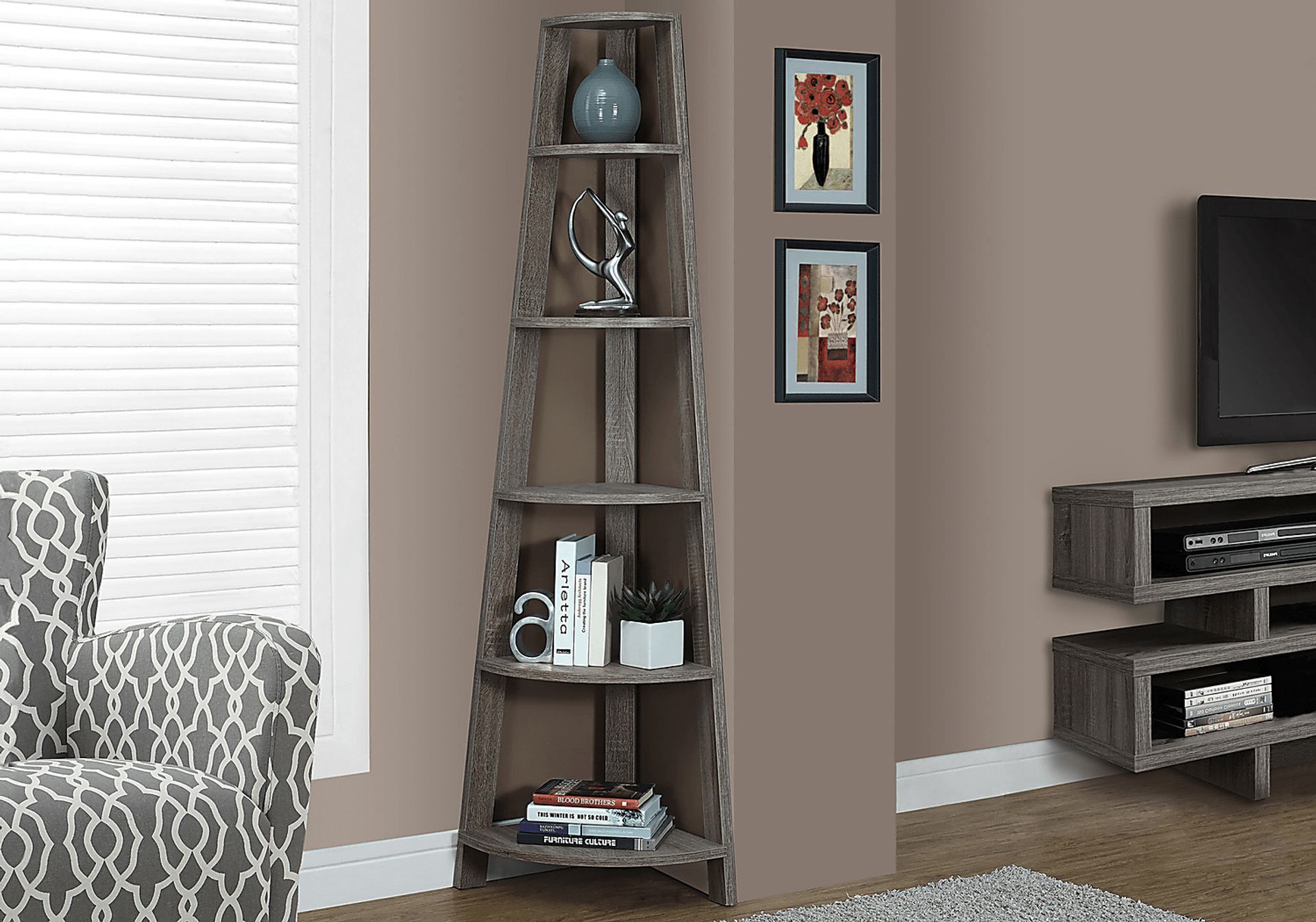 Korgan Taupe Bookcase - Image 2