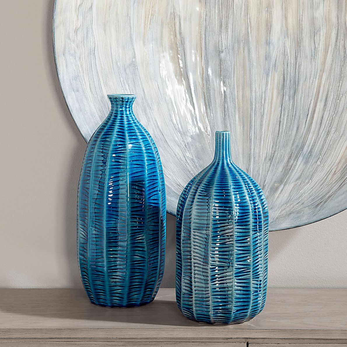 Kosttner Blue Vase, Set of 2