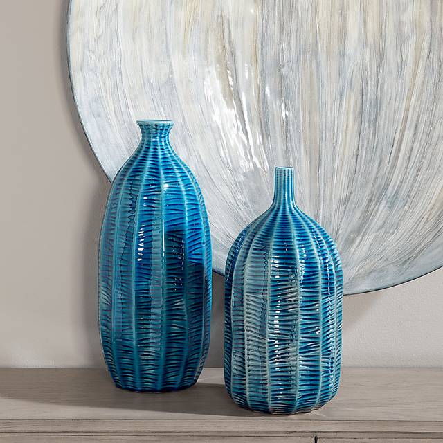 Kosttner Blue Vase, Set of 2 - Thumbnail - Image 2