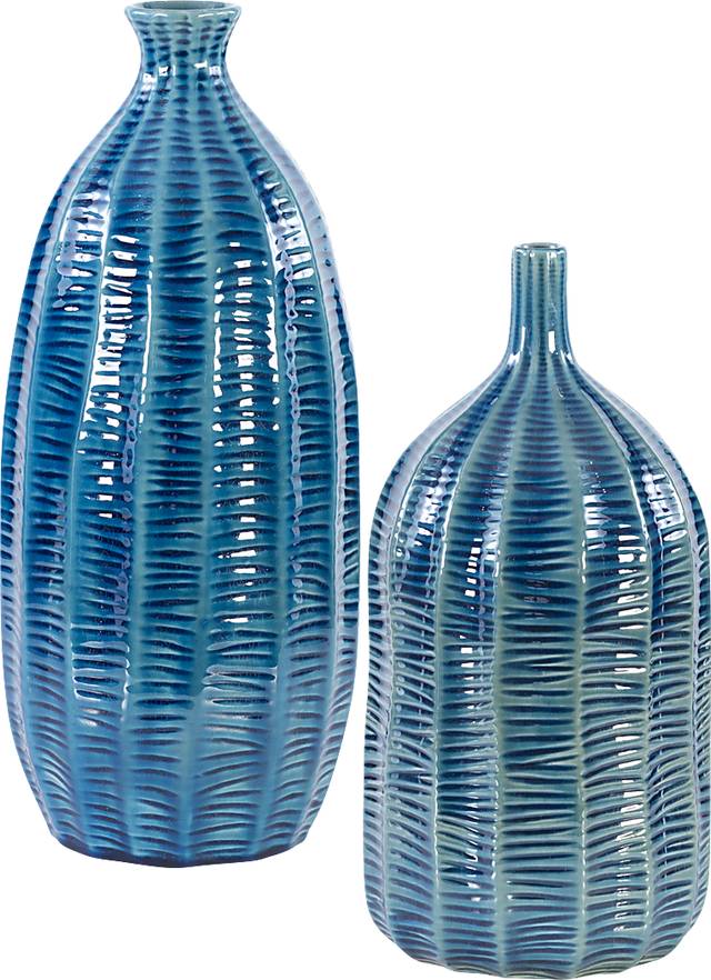 Kosttner Blue Vase, Set of 2 - Thumbnail - Image 1