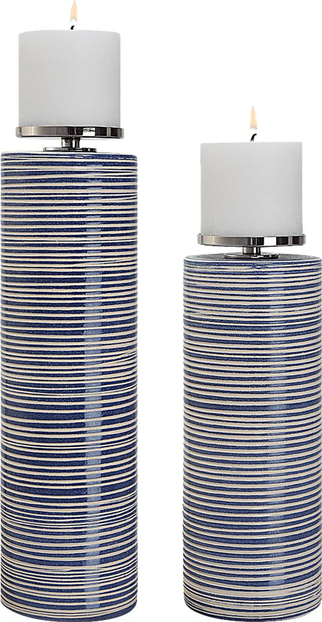 Koven I Blue Candle Holder, Set of 2 - Thumbnail - Image 1