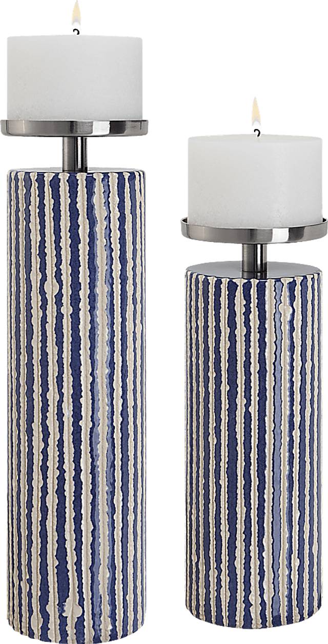 Koven II Blue Candle Holder, Set of 2 - Thumbnail - Image 1