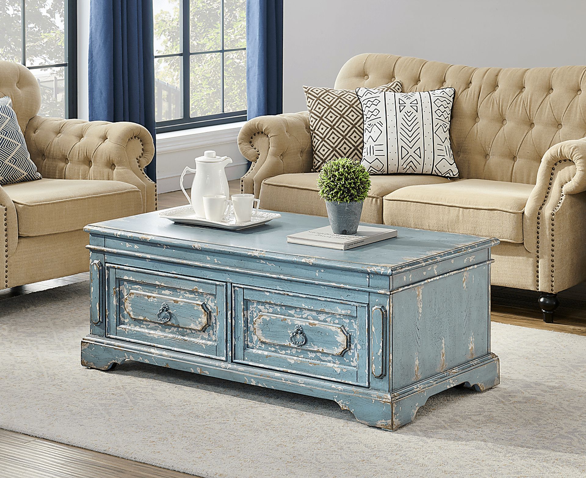 Kraddle Blue Cocktail Table - Image 8